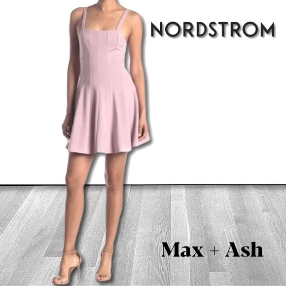 dusty rose fit and flare dress Berylove Women Dusty Rose A Line Casual Dress Scoop Long Sleeves Tiered Chiffon Tea Length Wedding Guest Dress, Dusty Rose / S